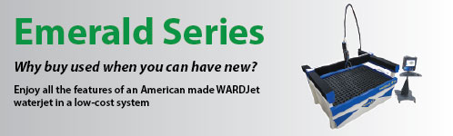 Emerald Series Waterjets. Low cost waterjet, made in America, with an innovative waterjet design.