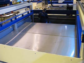 J-138 Waterjet Cutting System, stainless steel floor