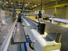 J-138 Waterjet Cutting System, cable track on stainless steel
