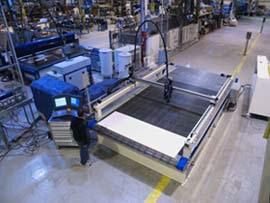 J-138 Waterjet Cutting System, loading material from the front