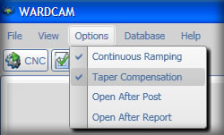 Taper Compensation & Continuous Ramping options