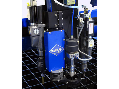 Multiple Tools Installed on a Single WARDJet Waterjet Z-Carriage