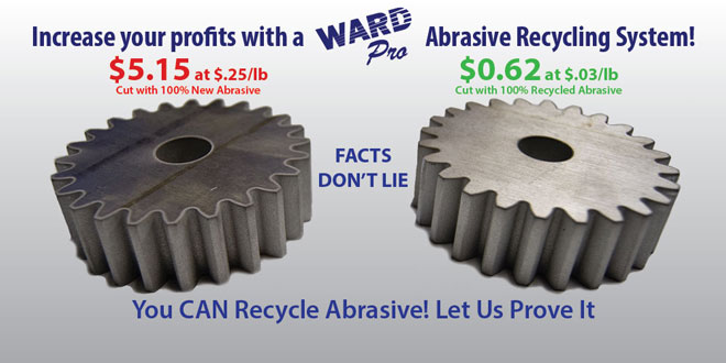 Make your waterjet more profitable by recycling your waterjet abrasive with the WARD Pro.
